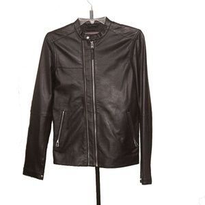 BLACK CAFE  RACER LEATHER JACKET